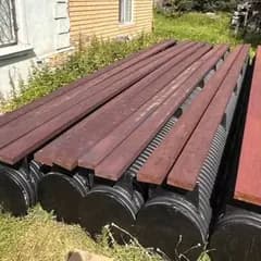 Понтоны из труб ПНД с деревянным настилом